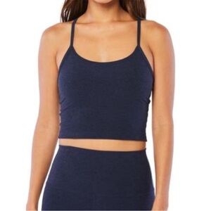 Beyond Yoga Spacedye Slim Racerback Cropped Tank Top Navy Size XS